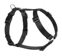 Aolso Arnés para Perros, Diseño de Pecho y Espalda, Antitirones Totalmente Ajustable, Arnés Básico y Confortable para Perros Pequeños y Medianos (2.5cm - Negro/L-XL)