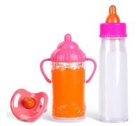 Aolso Botella Magica para Bebé,3PCS Botella de Jugo de Bebé y Chupete para Muñeca,Accesorios para Muñecas,Juguetes de Juego de rol para Niñas,Simulación de Alimentación Juguete para Niños