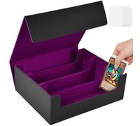 Aolso Caja de Barajas para Cartas,Deck Box para 2400+ PTCG Cartas sin Fundas,Flip Caja de Almacenamiento de Tarjeta con 8 Card Dividers,para MTG TCG PTCG para Coleccionar e Intercambiar (Púrpura)