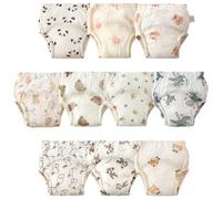 Aolso Calzones de Entrenamiento para Bebé, 10pcs Bragas de Aprendizaje, Pañal de Aprendizaje Calzoncillos Aprendizaje, Calzones de Entrenamiento Reutilizables para Bebés, 100