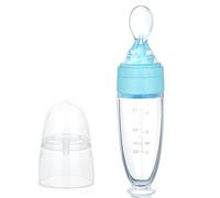 Aolso Cuchara para Biberón, Cuchara de extrusión de gel de sílice con ayuda de pasta de arroz para alimentación de gel de sílice Baomi Pasta Cucharas(Azul)