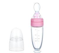 Aolso Cuchara para Biberón,Cuchara de extrusión de gel de sílice con ayuda de pasta de arroz para alimentación de gel de sílice Baomi Pasta Cucharas(Rosa)
