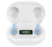 Aolso Dispositivo Recargable, Estación de Carga USB, Caja de Almacenamiento, Ajuste Ergonómico, Auriculares Inalámbricos, Blanco-1par