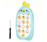 Aolso Juguete de Teléfono Móvil, Juguete de Juguetes, Teléfono Móvil Suave y Seguro para Aprender a Hablar Electrónica, Juguetes de Sonido (Pollito-Azul)