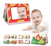 Aolso Juguetes de Espejo para Bebés,Espejo Bebe Montessori，Espejo para Bebé Juguete con Mordedor,Libro de Tela con Patrón de Contraste,Juguetes Sensoriales para Bebés Recién Nacidos Niñas Niños-Color