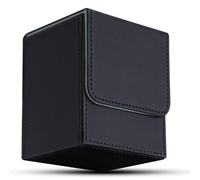 Aolso Magnetic Flip Box, Caja de Tarjeta de Cuero PU de Alta Calidad, con Cierre Magnético, Capacidad para Más de 100 Cartas, Compatible con Tarjetas MTG, TCG, YuGiOh y Más(Negro Gris)