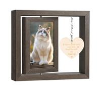 Aolso Marco Fotos de Madera Giratorio, 21x23cm Marco de Fotos, Cuadro Personalizado con Foto Sostiene 2 Fotos, Marco de Fotos Flotante Giratorio de Madera(Tema de la Boda)