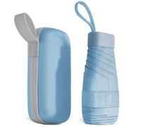 Aolso Mini Paraguas del Sol，Paraguas Plegable,Paraguas Plegable Antiviento para Hombre y Mujer Apertura y Cierre, Paraguas Plegables y Compacto Resistencia UV & Impermeable-azul