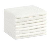 Aolso Muselinas Bebe Algodon 30x30cm，8pcs Toalla Facial Infantil, Toallas De Muselina, Suaves Paños de Muselina para bebé, Gasas para Bebes Nacidos Blanco