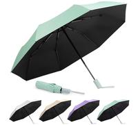 Aolso Paraguas Plegable Antiviento, Paraguas Resistente al Viento, Paraguas Automático Portátil Compacto de Viaje, 8 Varillas, Apertura y Cierre Automáticos Con un Botón, UPF>50+Paraguas (Verde)