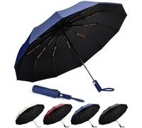 Aolso Paraguas Plegable Automático,Paraguas Plegable Antiviento para Hombre y Mujer Apertura y Cierre Automático,Paraguas Invertido, Resistente al Viento Paraguas para Adultos,Niños-azul