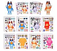 Aolso Pegatinas para Niños, 24pcs Pegatinas de Caras de Dibujos Animados, Pegatina DIY, Crea Tus Propias Pegatina para Niño, Perfecto Como Regalo para Niños, Adolescentes y Adultos(Perro)