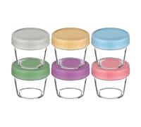 Aolso Recipiente de Vidrio para Comida de Bebé, 6PCS Recipientes para comida,para Almacenar y Congelar Papillas,Contenedores de Conservación, Apto para Lavavajillas, Congelador y Apto para Microondas