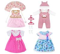 Aolso Ropa para Muñecas Bebé，4pcs Ropa para Muñecos Bebé，Conjunto de Ropa de Muñeca,Juego de Disfraz de Muñeca para Niños y Niñas,Accesorios para Muñeca Serie de Conejos(No Muñecas)