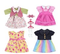Aolso Ropa para Muñecas Bebé，4pcs Ropa para Muñecos Bebé，Conjunto de Ropa de Muñeca,Juego de Disfraz de Muñeca para Niños y Niñas,Accesorios para Muñeca Serie Arcoiris(No Muñecas)
