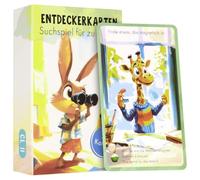 Aolso Tarjetas de exploración para niños, 50 unidades, alemán, búsqueda del tesoro en interiores y descubrir el hogar, emocionante juego de búsqueda, juego educativo y regalo para niñas y niños