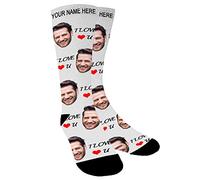 Aolun Calcetines Personalizados Personalizada Cara Sube tu foto en Calcetines Para Hombres Mujeres