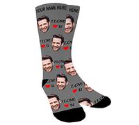 Aolun Calcetines Personalizados Personalizada Cara Sube tu foto en Calcetines Para Hombres Mujeres