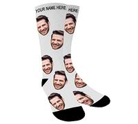 Aolun Calcetines Personalizados Personalizada Cara Sube tu foto en Calcetines Para Hombres Mujeres