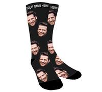 Aolun Calcetines Personalizados Personalizada Cara Sube tu foto en Calcetines Para Hombres Mujeres