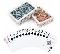 Aomaic 2 Pack Cartas Poker Plastico Baraja Poker Índice Estándar Tarjeta Baraja de Cartas Poker Cards para Familias Plastico Playing Cards Fiesta Juego de Cartas (Rojo/Azul Oscuro)