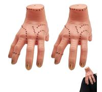 AOMAIGAD 2Pcs Miércoles Manos, Manos Látex Juguetes, Accesorios de Mano de Látex Realistas, Adecuado para Decoración del Hogar, Halloween, Cosplay