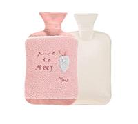 AOMAIGAD Bolsa de Agua Caliente de 2L,Botellas de Agua Caliente con Suave Felpa Funda,Bolsa de Agua Caliente, Botella de agua caliente con bolsillo de felpa,para calefacción de invierno (C)