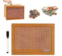 AOMAIGAD Hucha de Madera,Hucha para Niños con Objetivo de Ahorro y Números de Tictac,Hucha de Madera con Contador,Hucha con Contador para Ayudar a Los Niños a Desarrollar el Hábito de Ahorr (5000€)
