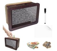 AOMAIGAD Hucha de Madera,Hucha para Niños con Objetivo de Ahorro y Números de Tictac,Hucha de Madera con Contador,Hucha con Contador para Ayudar a Los Niños a Desarrollar el Hábito de Ahorr (B-10000€)
