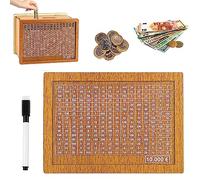 AOMAIGAD Hucha de Madera,Hucha para Niños con Objetivo de Ahorro y Números de Tictac,Hucha de Madera con Contador,Hucha con Contador para Ayudar a Los Niños a Desarrollar el Hábito de Ahorr (10000€)