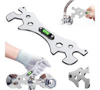 AOMAIGAD Llave de Ducha, Llave Multifuncional, Herramienta de llave de baño,Herramienta de llave con Nivel, llave de ducha,para Tornillos Hexagonales 8, 10, 12, 14, 17, 23, 30 mm
