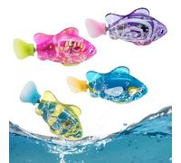 Aomantic Sarl Juguetes De Pez Nadador para Gatos, 4 Piezas Peces eléctricos con Luminosos, Divertidos Juguetes de Peces de natación con luz LED, para la Piscina