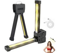 Aomantic Sarl Luz de pose para gimnasio, Gym Posing Lamp, Folding Gym Posing Lamp with Hanging Hook, 7th Gear Dimming, with 180 Degree Folding, For Outdoor, Gardening, Car