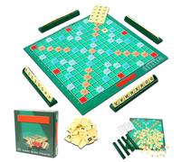 Aomantic Sarl Scra-bble Juego de mesa compacto, juego educativo del alfabeto, juego de ortografía, tarjeta de juego S-crabble, juego de letras, juego de palabras familiar, juego de palabras con letras