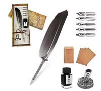 AOMAYLL Pluma Antigua Escritura,Pluma de Inmersion,con 5 Consejos Diferentes, Juego de tinta de pluma para caligrafía,Regalos para los amantes de los artículos vintage.