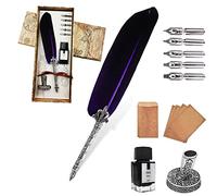 AOMAYLL Pluma Antigua Escritura,Pluma de Inmersion,con 5 Consejos Diferentes, Juego de tinta de pluma para caligrafía,Regalos para los amantes de los artículos vintage.