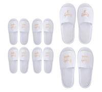 Aomhrek Pantuflas desechables novia y damas de honor - Set de 6 pantuflas de terciopelo blanco - Perfectas para bodas, despedidas de soltera, hotel y spa