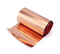 Aomhrek Placa de Cobre Puro 99,9% - Lámina Alta Conductividad para Proyectos DIY, Electrónica, Artesanía e Industria (0.1mm x 200mm x 1m)