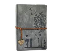Aomiduo Diario de Viaje Diario Cuaderno Vintage Cuaderno de Cuero A5 Rellenable 100 Hojas / 200 Páginas Papel sin ácido 80GSM La Mejor Idea de Regalo (gris, A5 21 x 14,5 cm)