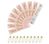 Aomig Bandas Despedida Soltera, 10pcs Kit Despedida de Soltera Accesorios Incluye 1 Bride to be y 9 Team Bride, Disfraz Despedida Soltera para Fiestas/Bodas/Noche de Ducha Nupcial (Blanco + Oro Rosa)