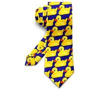AOMIG Corbata de Hombre Divertida, con Impreso de Pato Amarillo, Azul y Amarillo, Accesorios de Traje Modernos para Cosplay y Fiesta, Regalos Originales