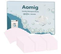 Aomig Detergente en Tiras para Lavadora, 180 Hojas de Detergente para Ropa, Detergente Tiras, Detergente Ecológico con Efecto Suavizante, Ropa Limpia y Suave, Respetuoso con Planeta, Aroma a Lavanda