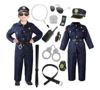 Aomig Disfraz Policía, 11PCS Kit Esposas, Walkie M