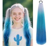 Aomig Extensiones para Trenzas, 24" Pelo Sintético Trenzas Africanas, Gradiente Coleta Postiza, Trenzas Postizas Pelo Sintético para Cabello Trenzado Torcido