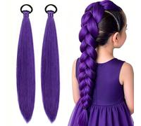 Aomig Extensiones para Trenzas, Pelo Sintetico Trenzas de Pelo Africanas Extensiones, Gradiente Coleta Postiza Postizas Pelo Sintético para Cosplay Fiesta