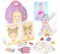 Aomig Juegos de Maquillaje en Papel, Juego de Maquillaje de Princesa Brillo, Juegos de Vestir Princesas Maquillaje para Niñas, Regalo de Princesa Cumpleaños Navidad para Niña, Morado