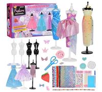 Aomig Kit Diseña la Moda Niña, 600Pcs+ DIY Kit de Costura para Manualidades, Fashion Designer Kit de Costura, Juguetes De Aprendizaje Regalos de Cumpleaños y Navidad para Niñas de 6-12 Años