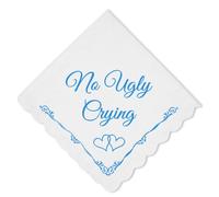 Aomig Pañuelos para Mujer, 30cmX30cm, Imprimir Boda, de Algodón, Personalizados, Bautizo, de Bolsillo para Bodas y Uso Diario (No Ugly Crying)
