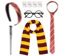 Aomig Set Mago, Corbata Headband Bufanda Pegatinas Gafas Varita