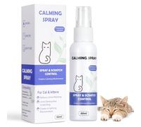 Aomig Spray Relajante para Gatos, Relajante para Gatos Spray, Reduce Estrés y Ansiedad, Alivia Agresión y Nerviosismo, Ideal para Viajes y Hogar, 60ml